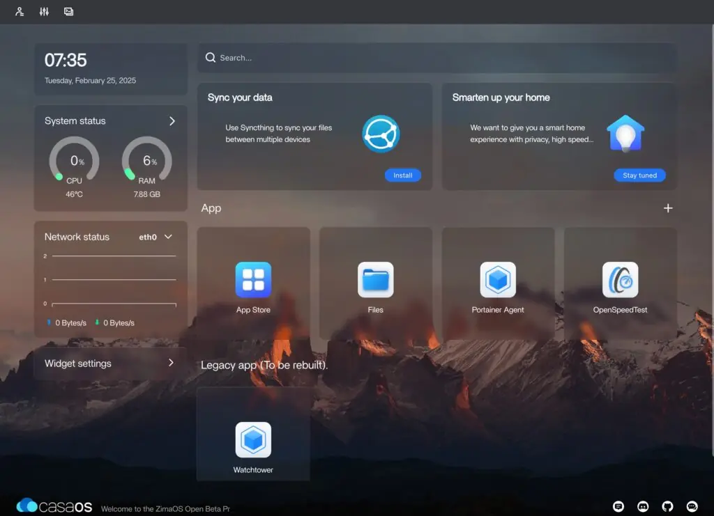 CasaOS Web UI