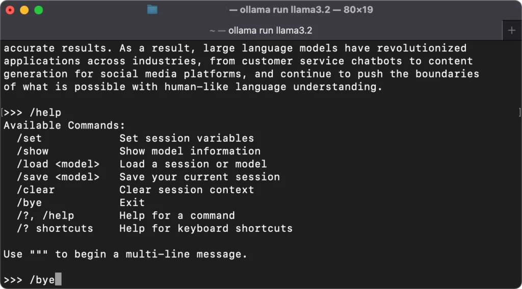 Ollama commands