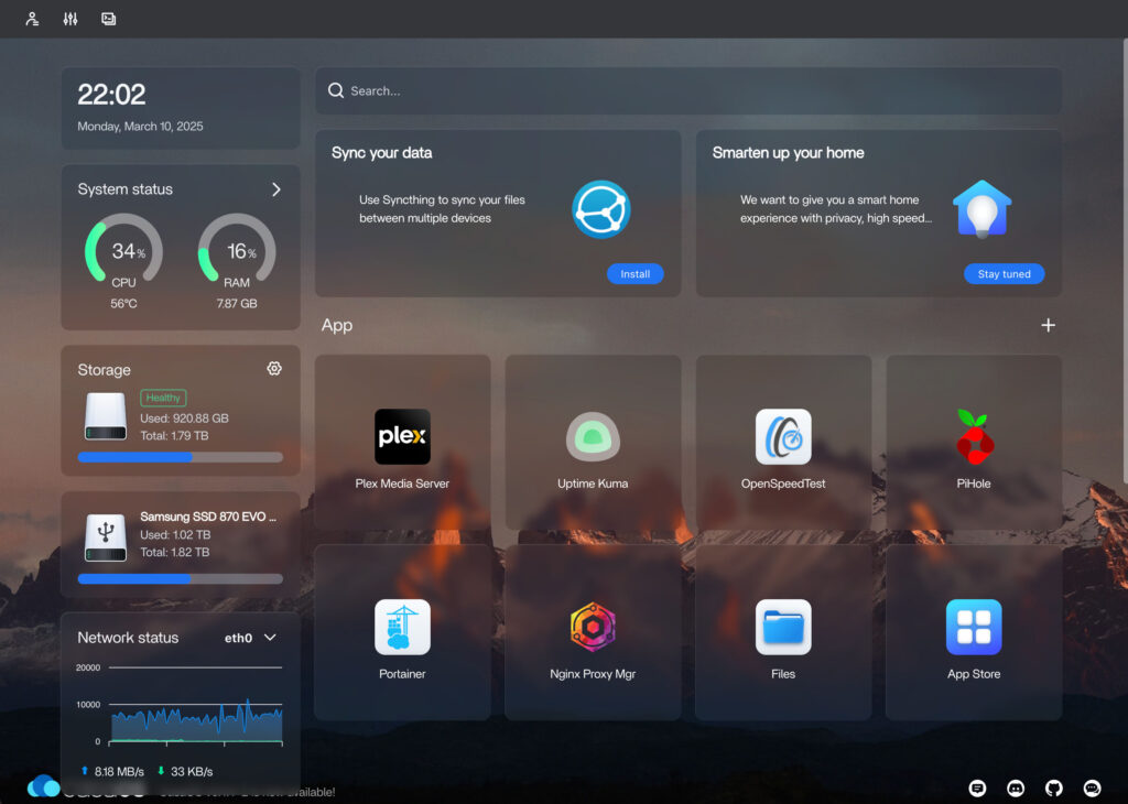 Raspberry Pi Home Server Running CasaOS